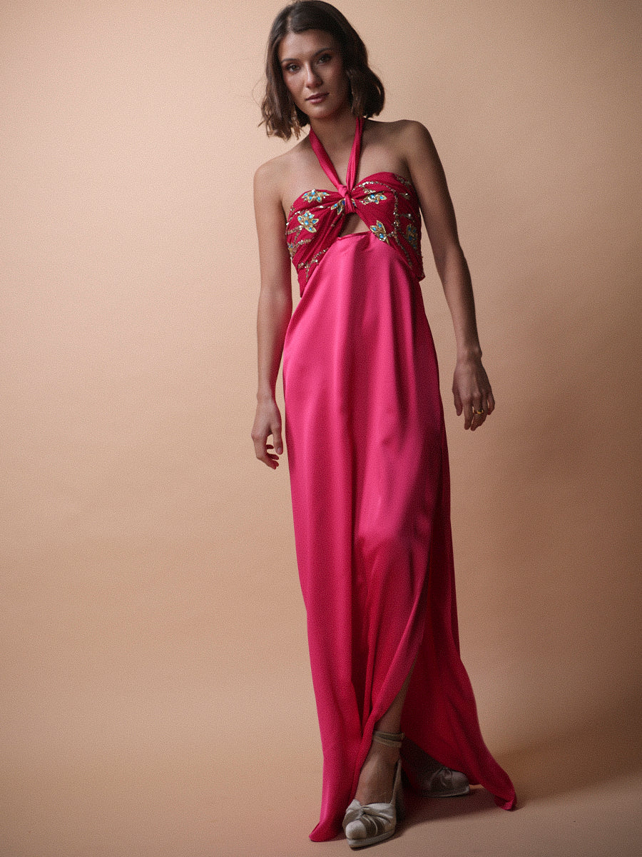 VESTIDO GERONA MIXTO ROSADO