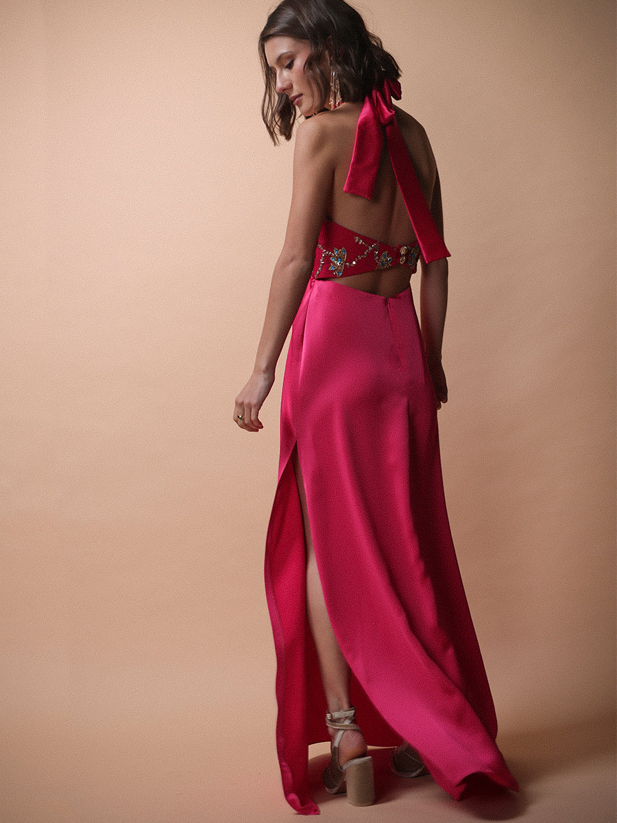 VESTIDO GERONA MIXTO ROSADO