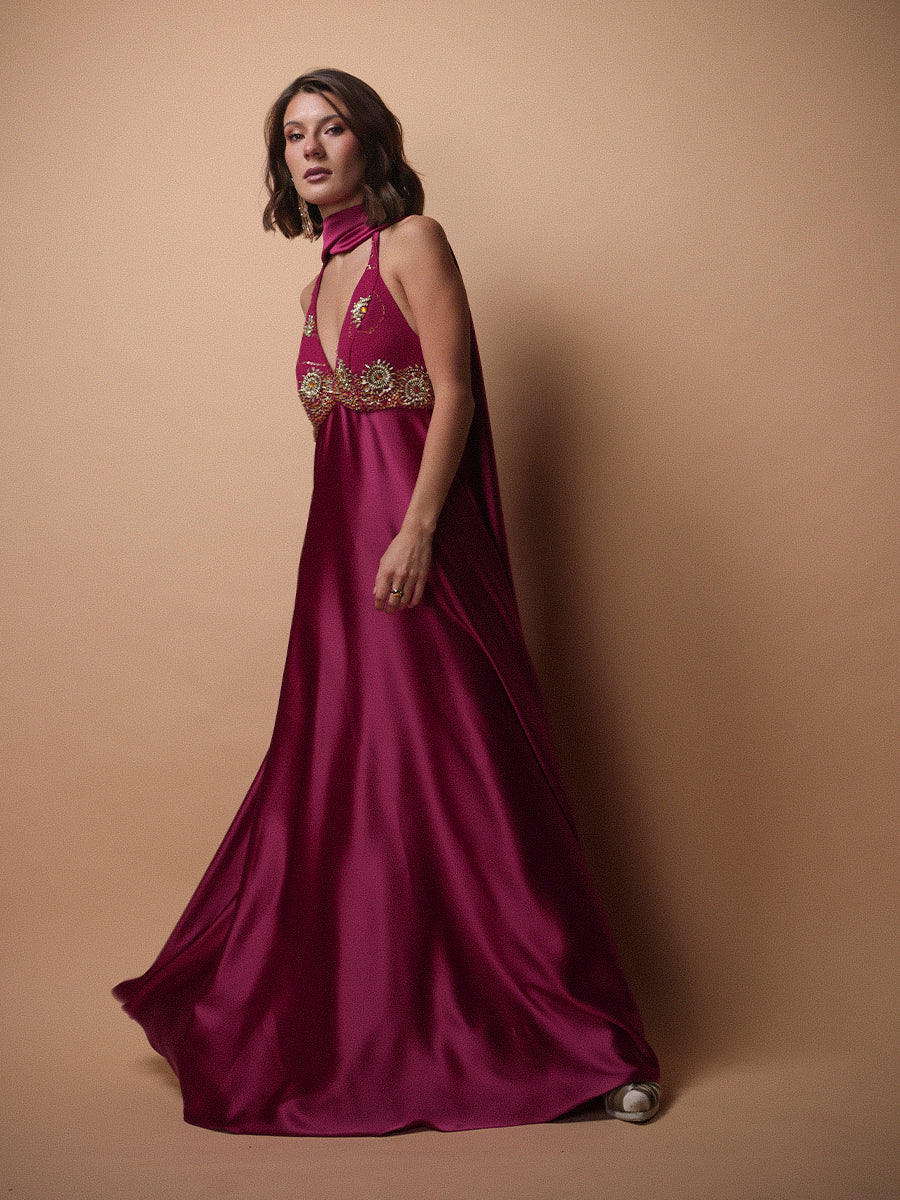 VESTIDO ROSARIO MIXTO • ONE & ONLY LILA FRAMBUESA