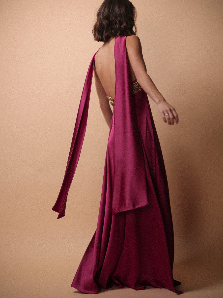 VESTIDO ROSARIO MIXTO • ONE & ONLY LILA FRAMBUESA