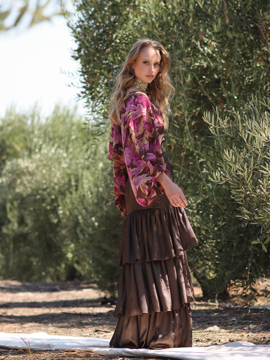 CAPA POLLENE ESTAMPADA CAFÉ