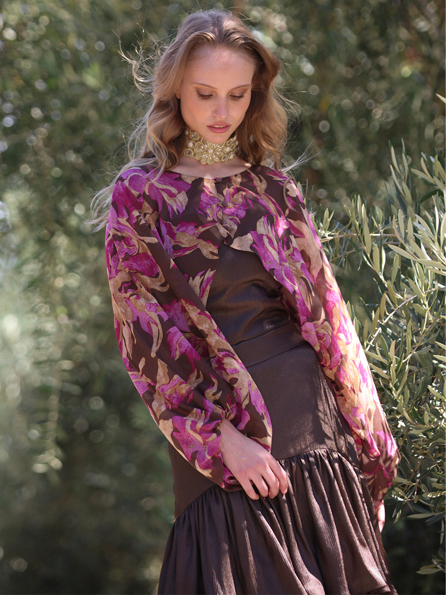 CAPA POLLENE ESTAMPADA CAFÉ