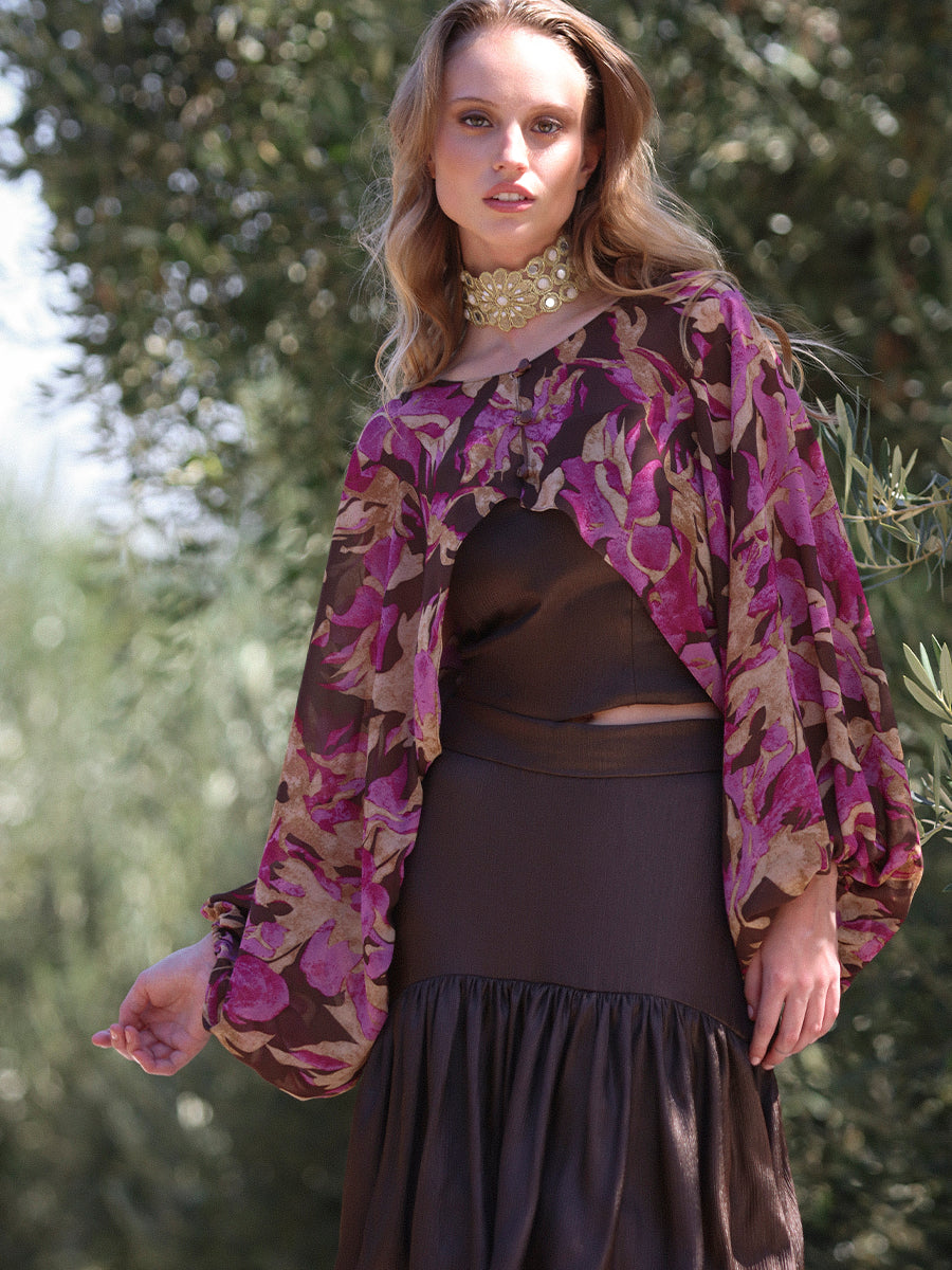 CAPA POLLENE ESTAMPADA CAFÉ