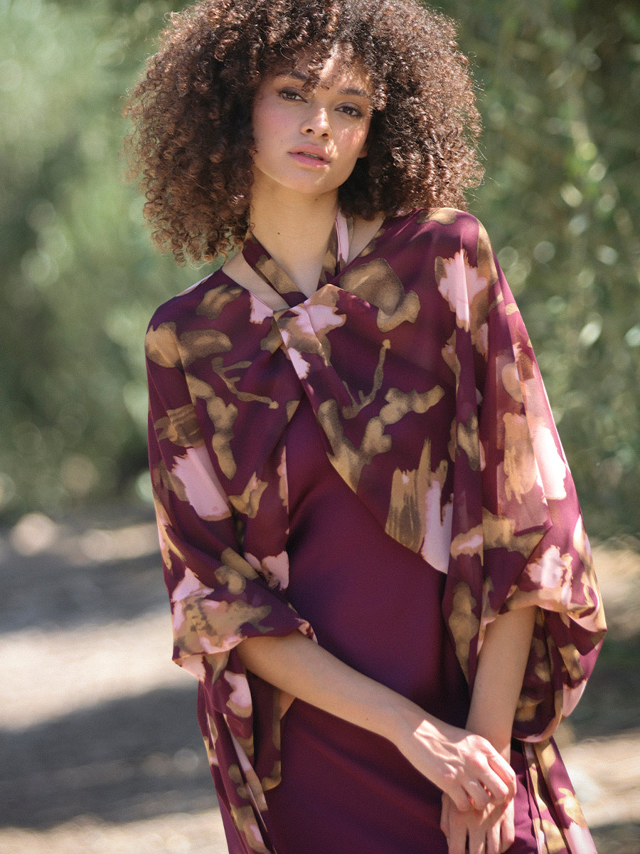 CAPA POLLENE ESTAMPADA BURDEO