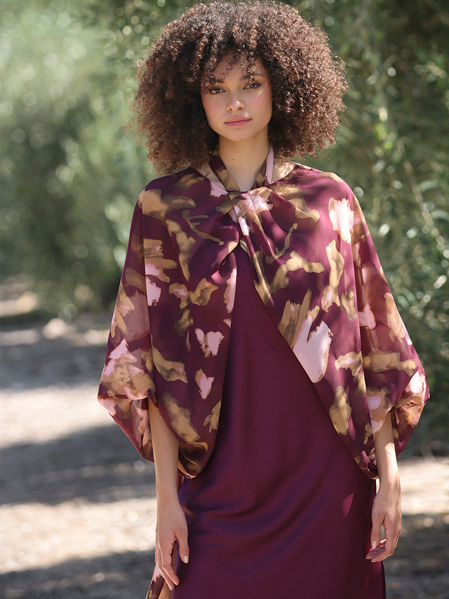 CAPA POLLENE ESTAMPADA BURDEO