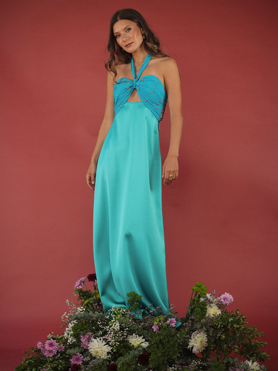 VESTIDO GERONA MIXTO CALIPSO