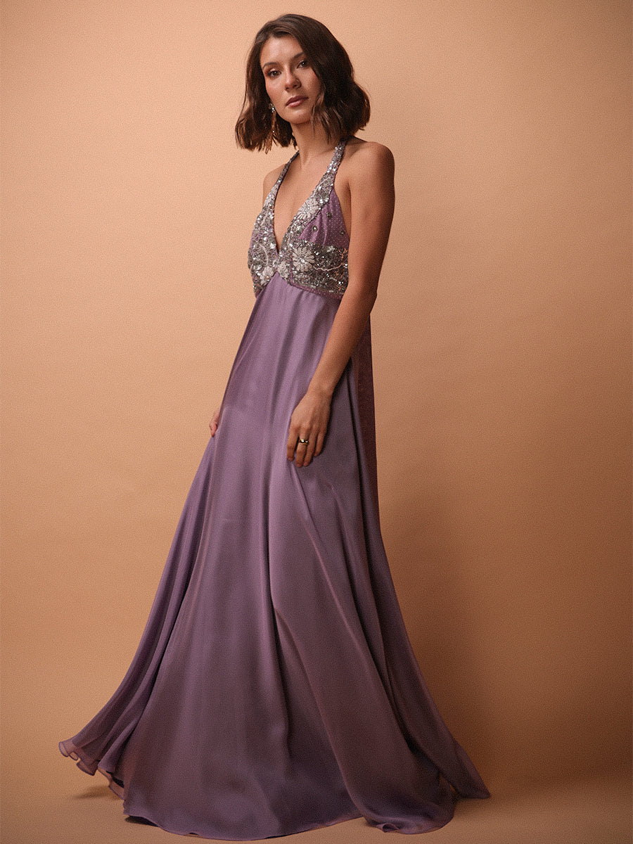 VESTIDO ROSARIO MIXTO • ONE & ONLY LILA