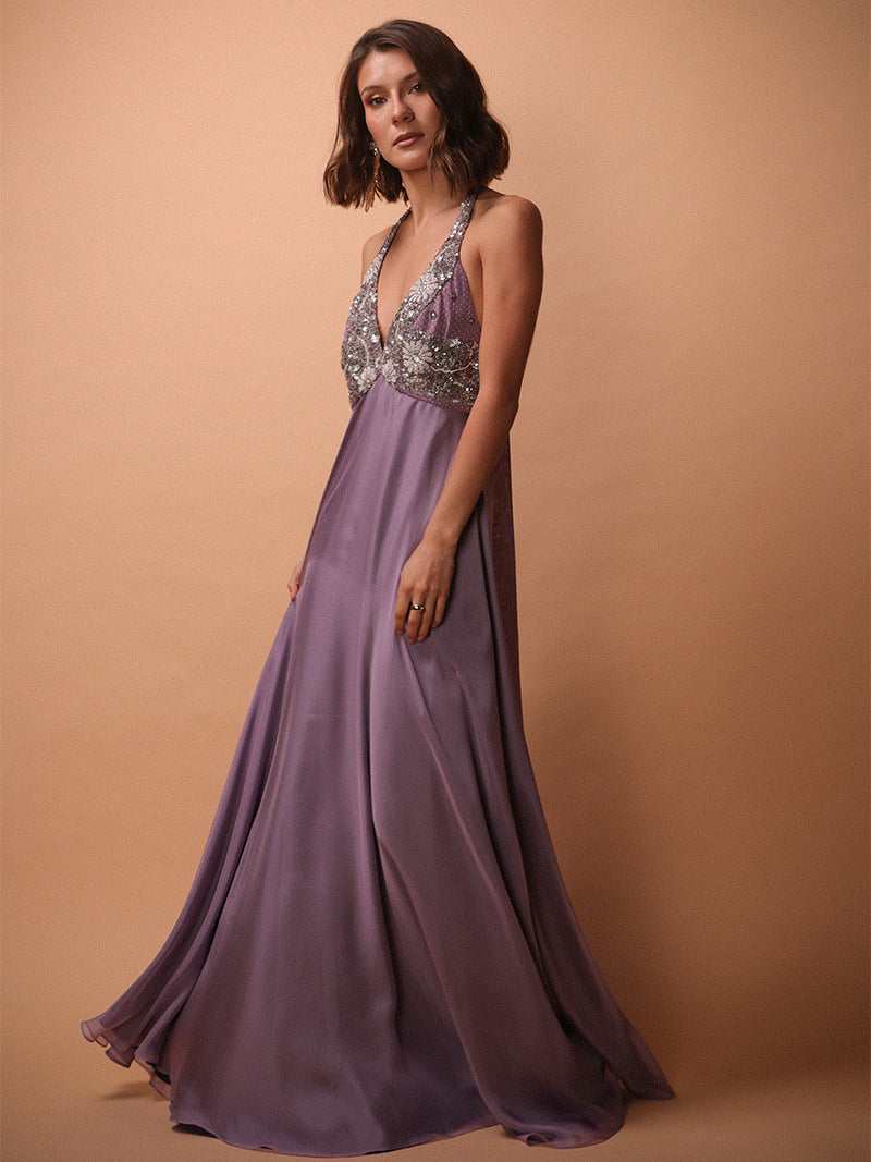 VESTIDO ROSARIO MIXTO • ONE & ONLY LILA