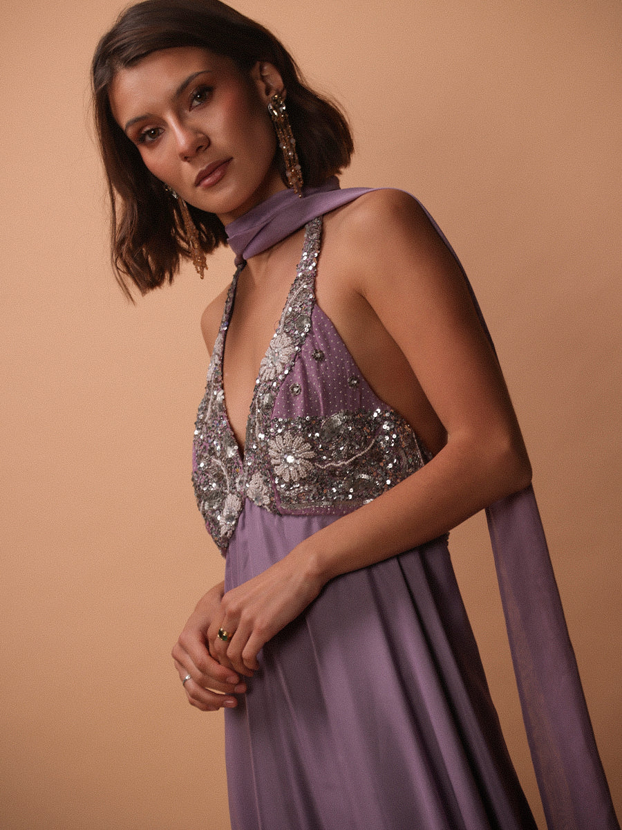 VESTIDO ROSARIO MIXTO • ONE & ONLY LILA