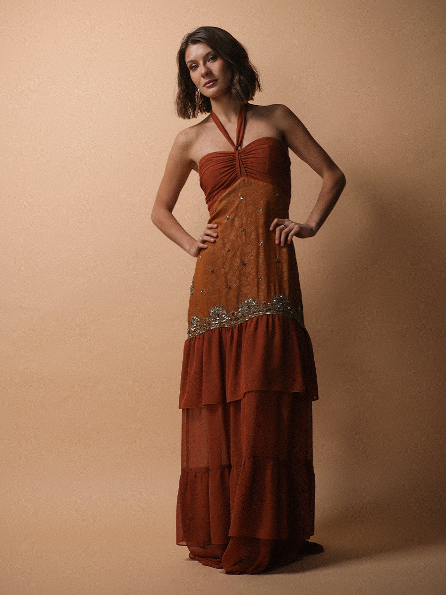 VESTIDO SEVILLA FULL BORDADO + LAZO