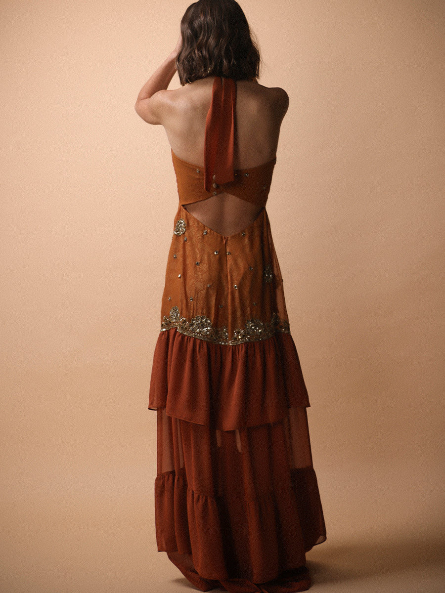 VESTIDO SEVILLA FULL BORDADO + LAZO