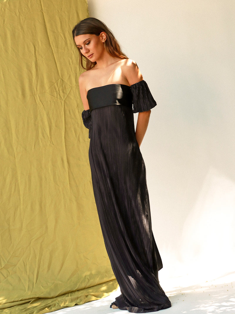 VESTIDO AGNES NEGRO + MANGAS DESMONTABLES