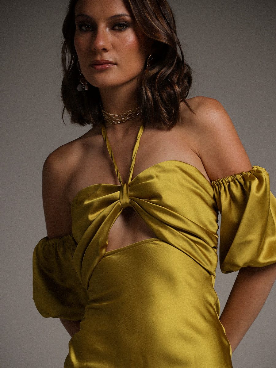VESTIDO SABINE - OCRE