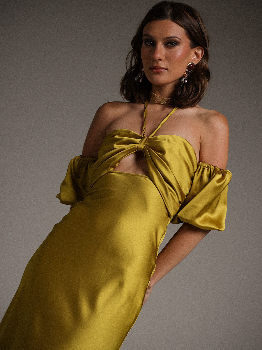 VESTIDO SABINE - OCRE