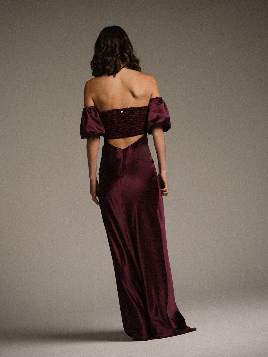 VESTIDO SABINE - BERENJENA