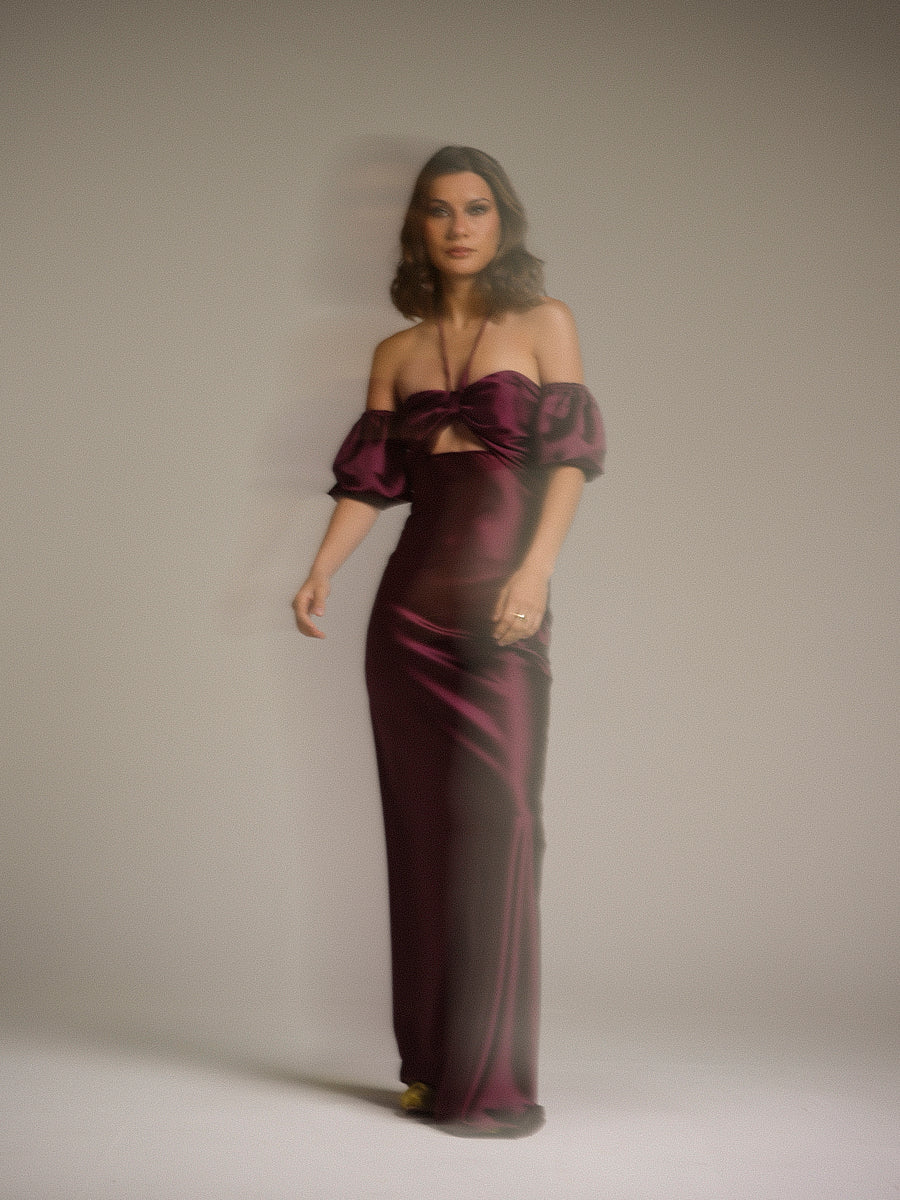 VESTIDO SABINE - BERENJENA