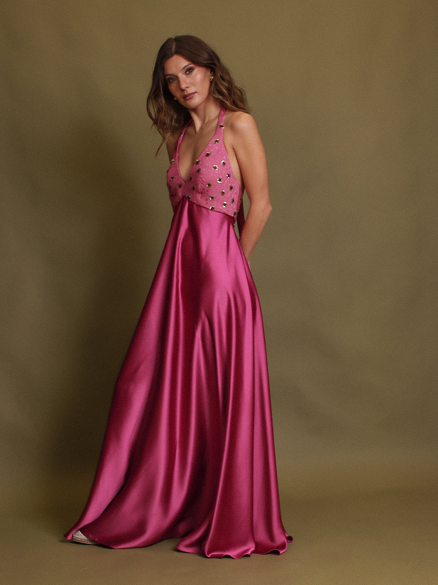 VESTIDO ROSARIO MIXTO • ONE & ONLY