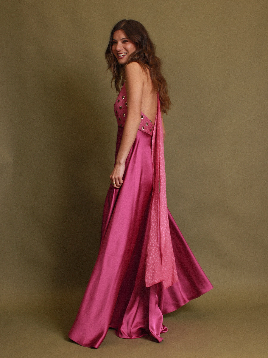 VESTIDO ROSARIO MIXTO • ONE & ONLY