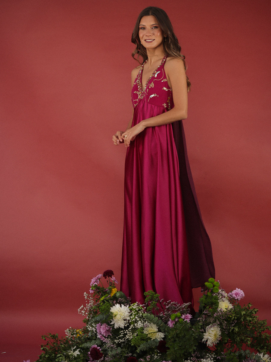 VESTIDO ROSARIO MIXTO • ONE & ONLY