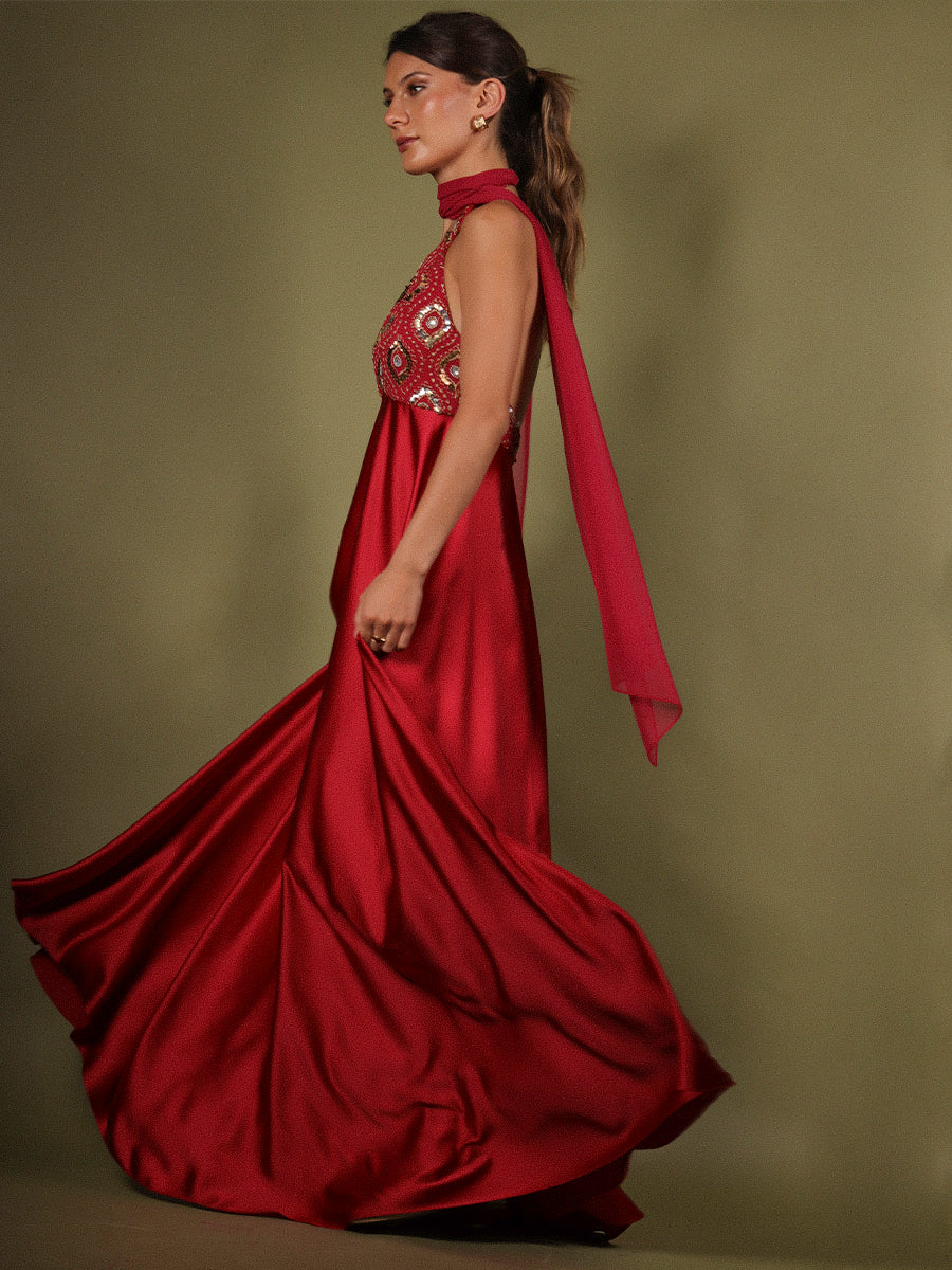 VESTIDO ROSARIO MIXTO • ONE & ONLY