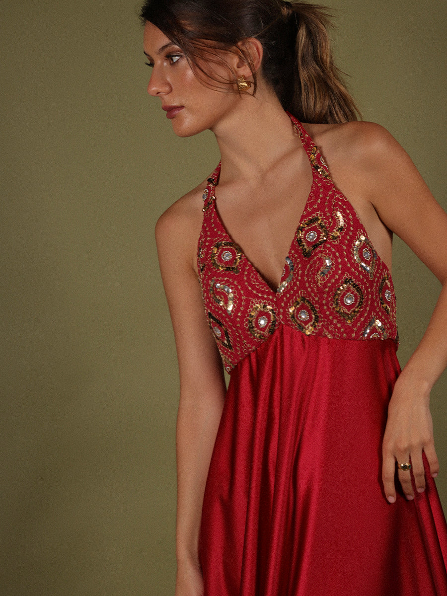 VESTIDO ROSARIO MIXTO • ONE & ONLY