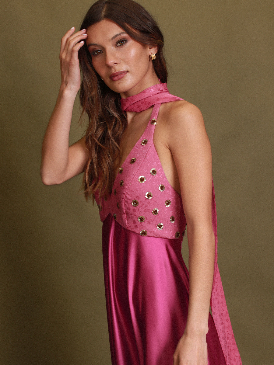 VESTIDO ROSARIO MIXTO • ONE & ONLY