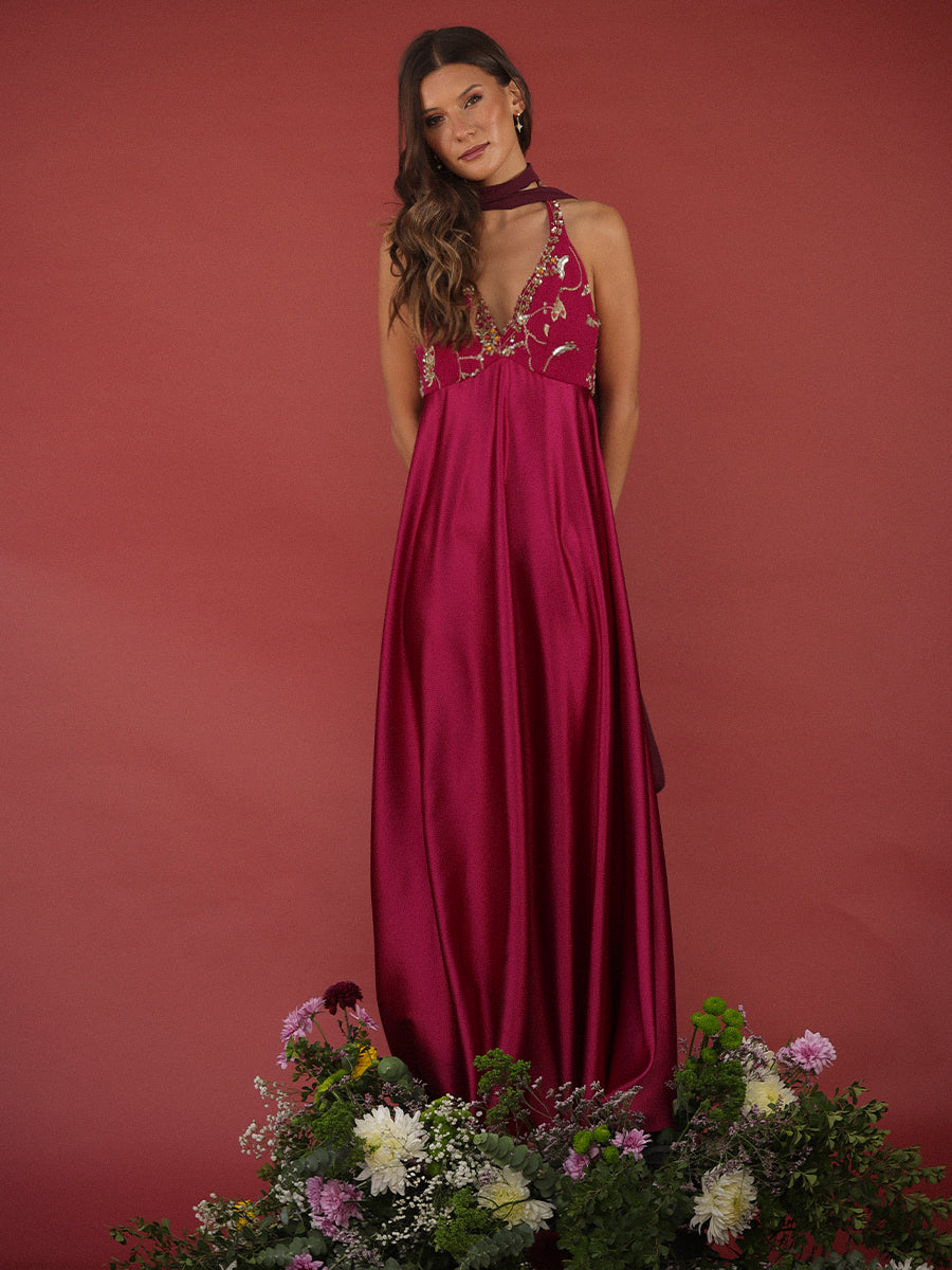 VESTIDO ROSARIO MIXTO • ONE & ONLY