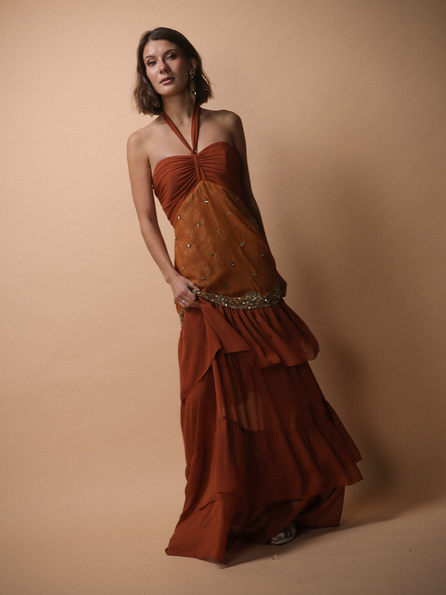 VESTIDO SEVILLA FULL BORDADO + LAZO
