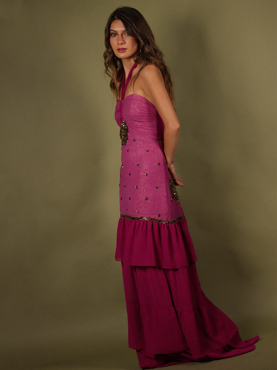 VESTIDO SEVILLA FULL BORDADO + LAZO