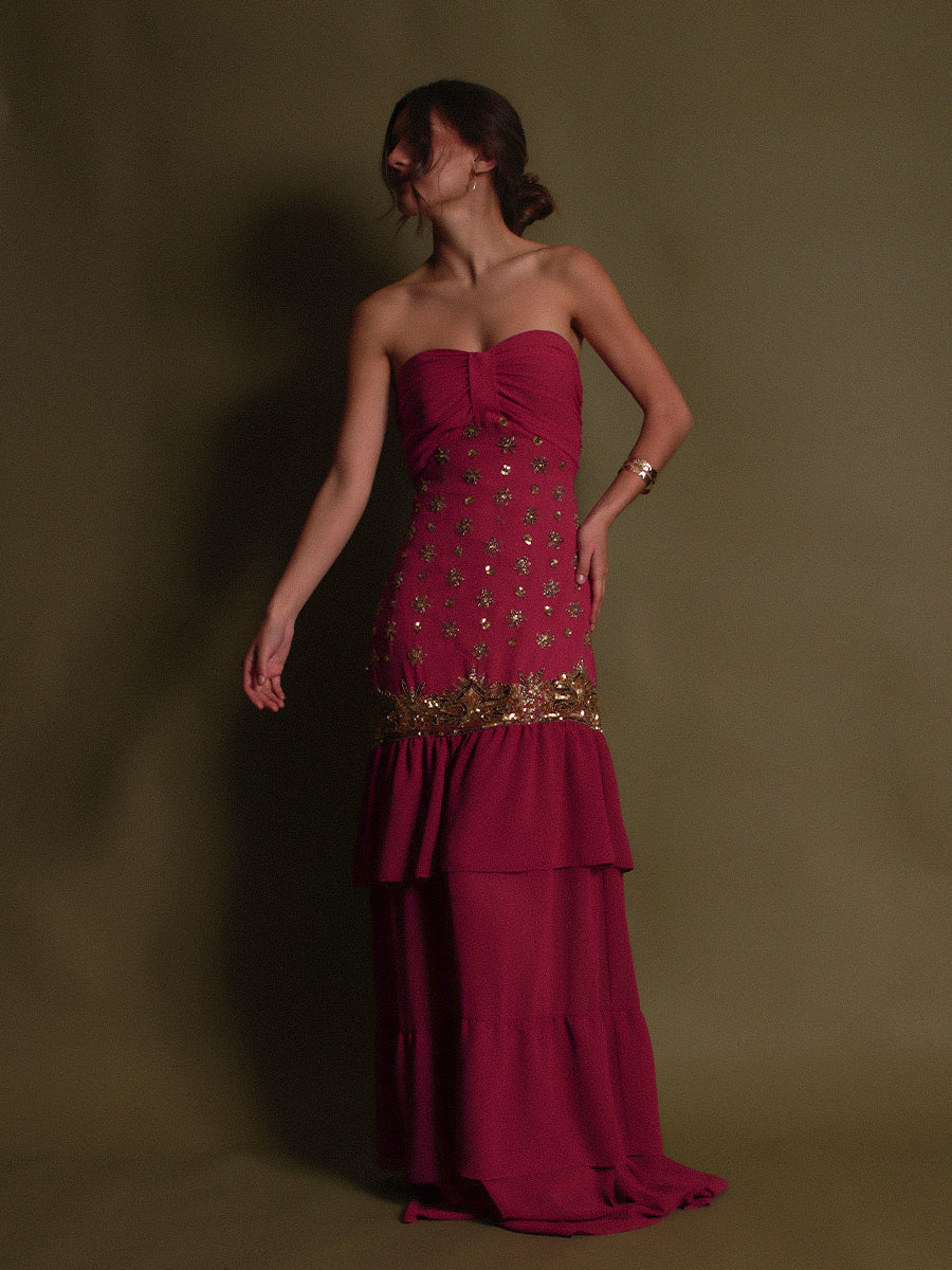 VESTIDO SEVILLA FULL BORDADO + LAZO