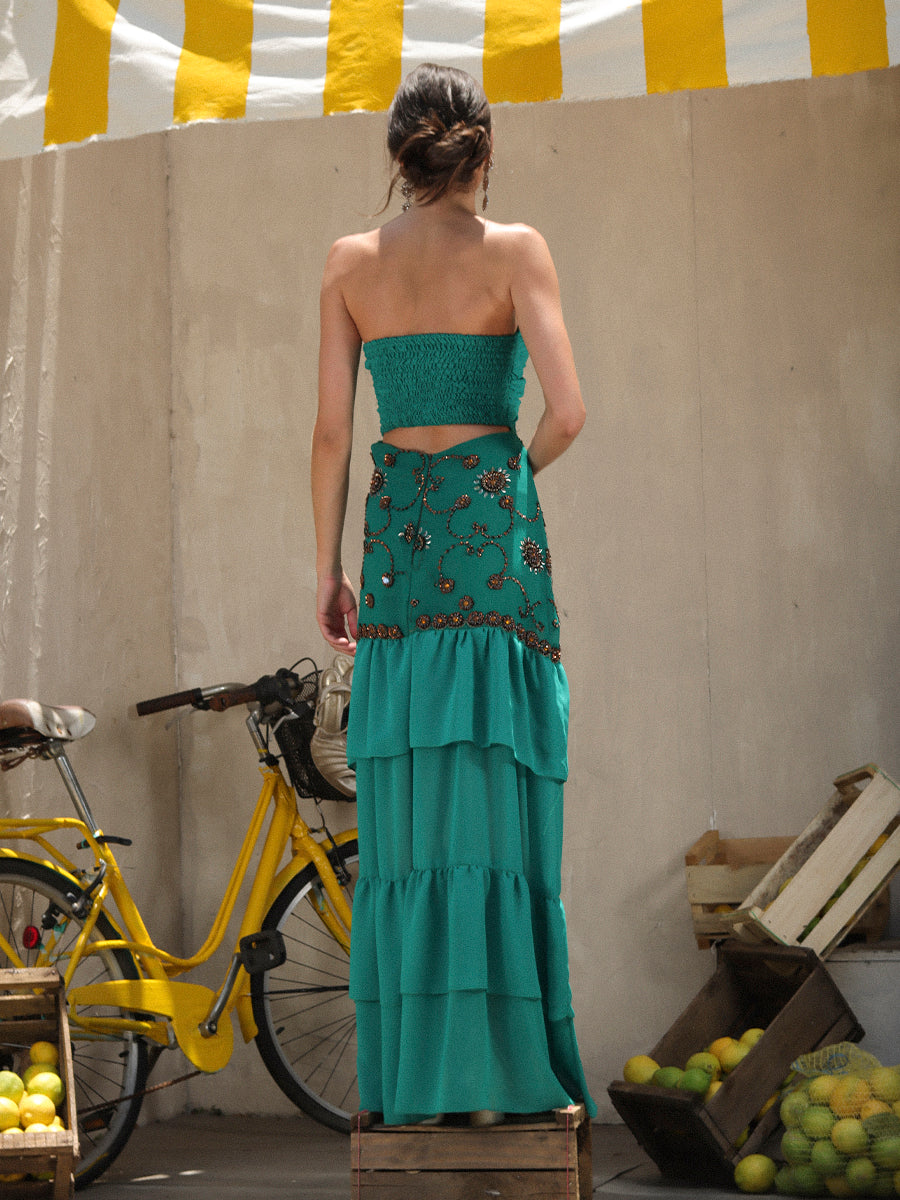 VESTIDO SEVILLA FULL BORDADO + LAZO