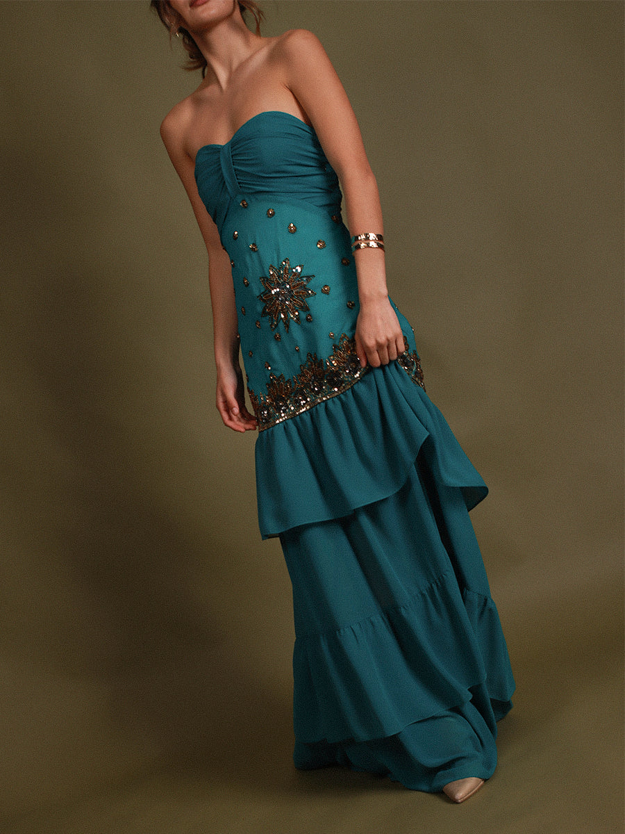 VESTIDO SEVILLA FULL BORDADO + LAZO