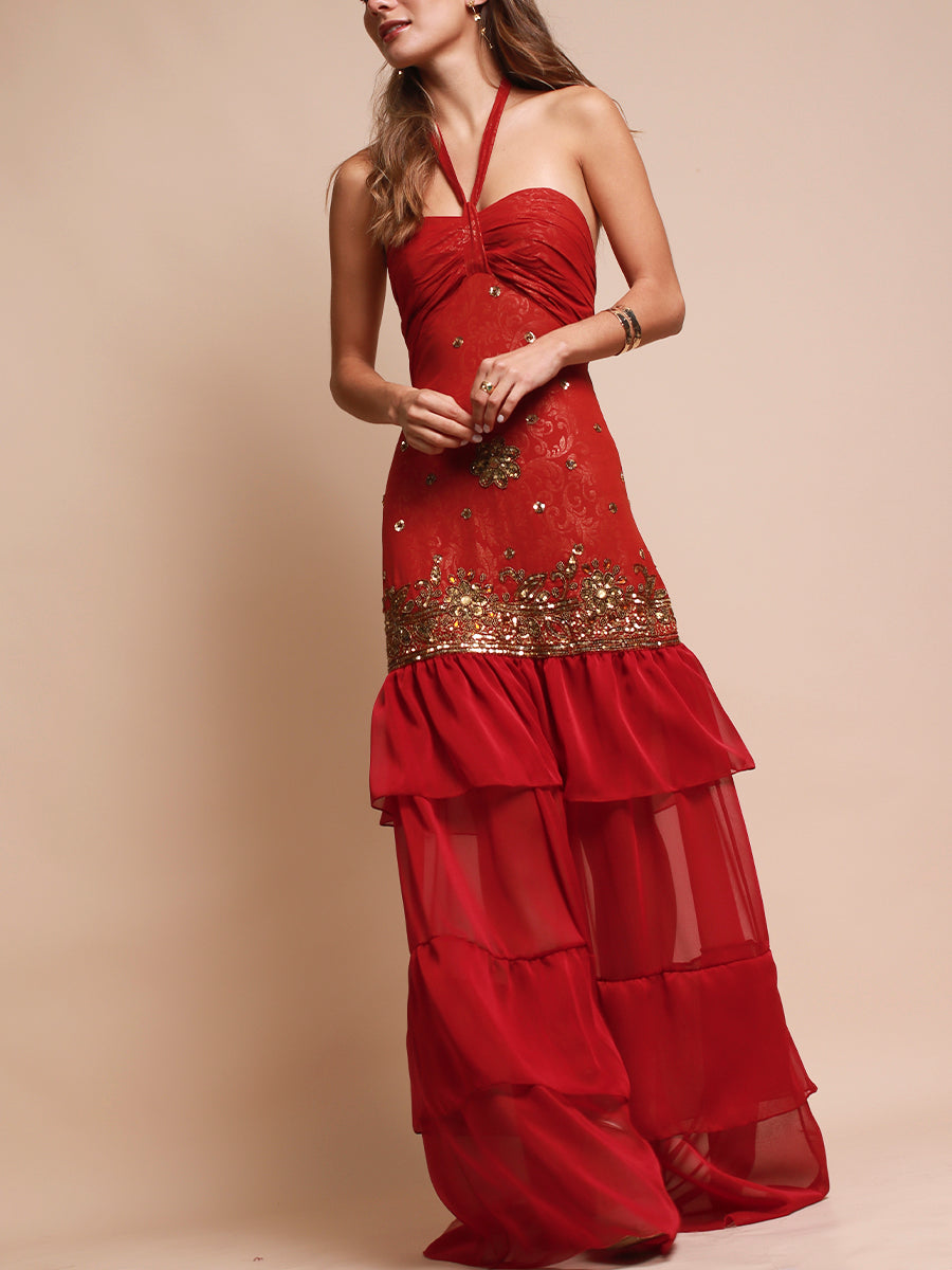 VESTIDO SEVILLA FULL BORDADO + LAZO
